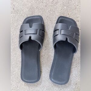 Black Slide Sandals